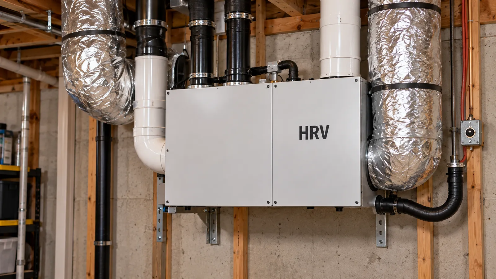 Basement HRV ventilation system