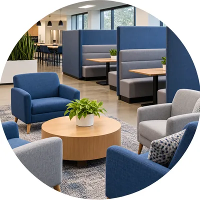 Partitions and common areas for commercial upholstery cleaning