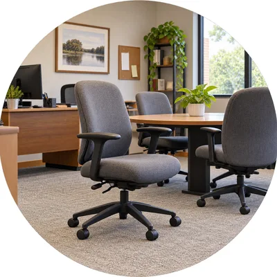 Office chair for commercial upholstery cleaning
